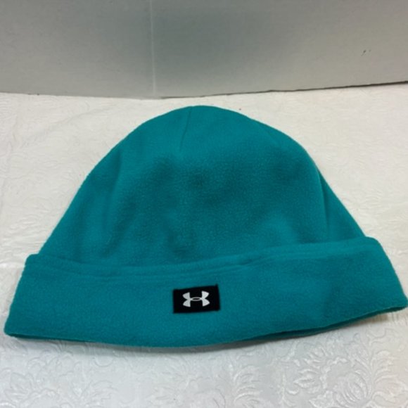 Under Armour Winter Running Coldgear Beanie Hat Green/Blue OSFA - Picture 1 of 10